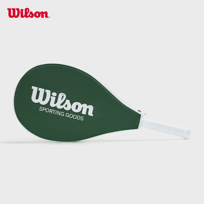 WILSON Retro Tennis Racket Cover Premium Leather Adjustable Sling Strap On-the-Go Carry WU00004331