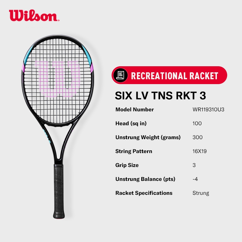 Wilson Six LV Tennis Recreational Racket (Pre-strung)