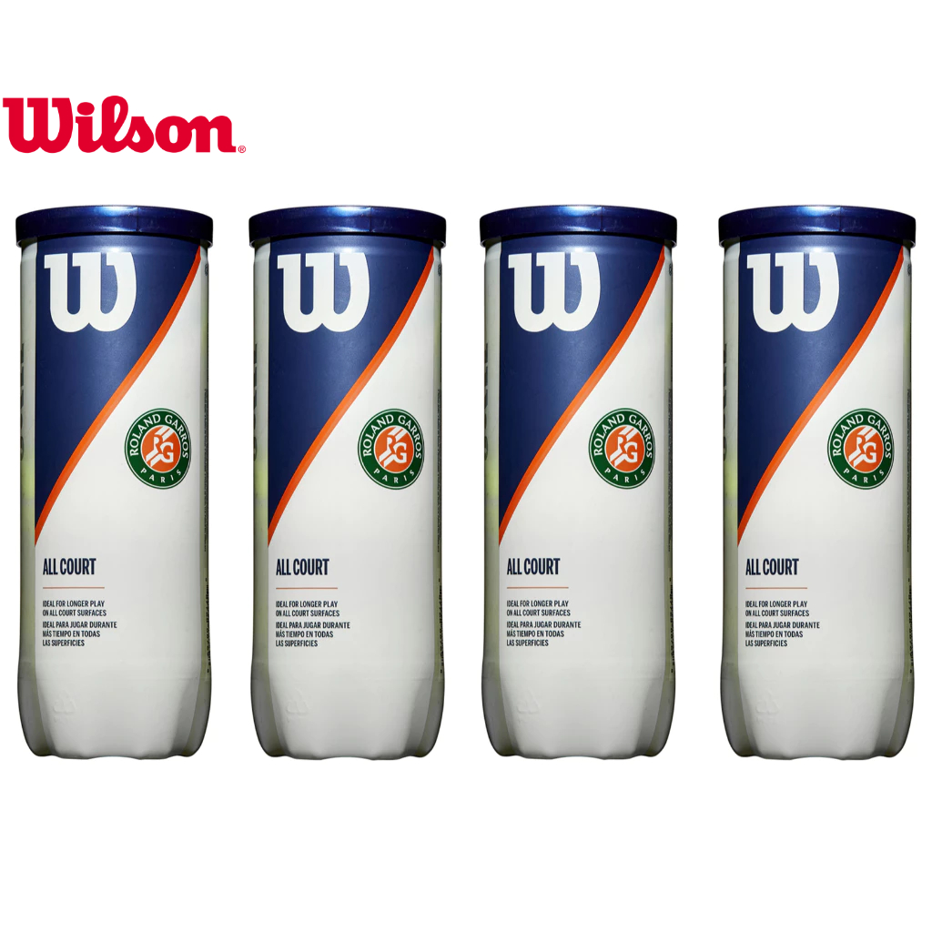Wilson Roland-Garros All Court 3-Ball 4 Can Case Tennis Ball
