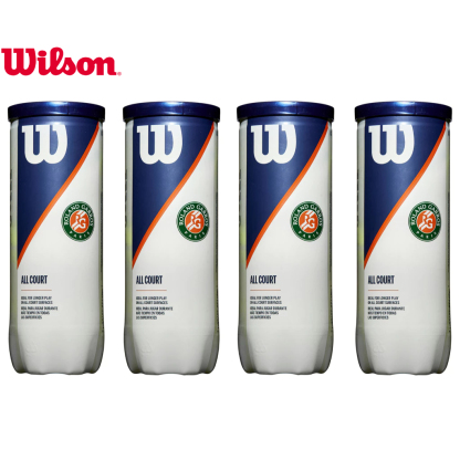 Wilson Roland-Garros All Court 3-Ball 4 Can Case Tennis Ball