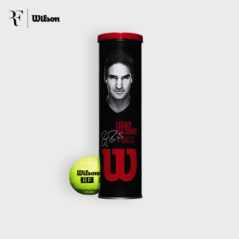 Wilson Rf Roger Federer Legacy Tennis Ball 4-Ball Metal Can