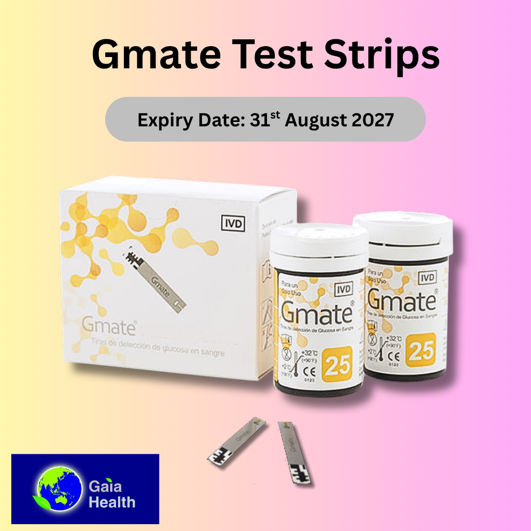 Diabetes/Blood sugar GMATE Glucometer and Test Strips [Expiry: 31st August 2027]