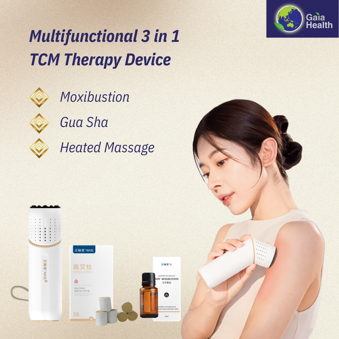 Guasha & Moxibustion Heat Massage Device For Pain Relief, TCM Healing