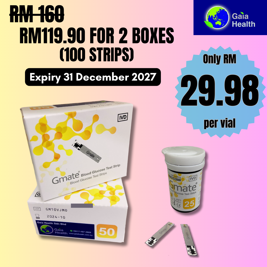Diabetes/Blood sugar GMATE Glucometer and Test Strips [Expiry: 31st August 2027]