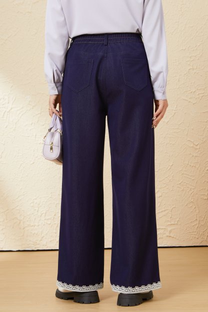 High Waist Straight Lace Jeans EDK5680