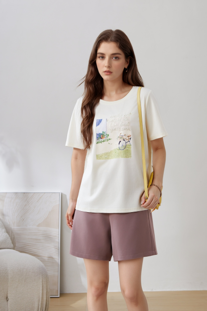 Retro Casual Map T-shirt Dxz1336