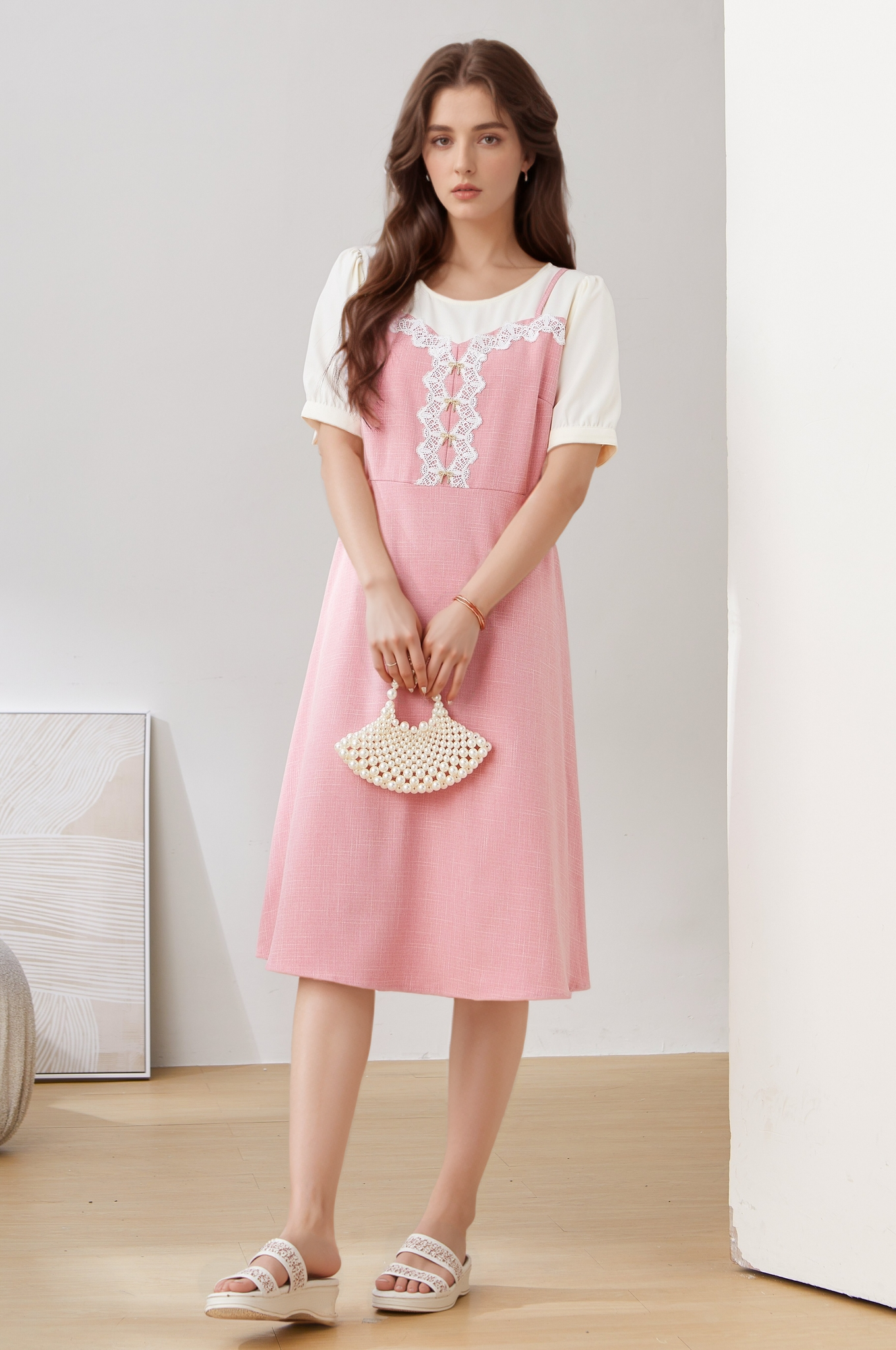 Fake Two-Piece Floral Dress DXQ0759