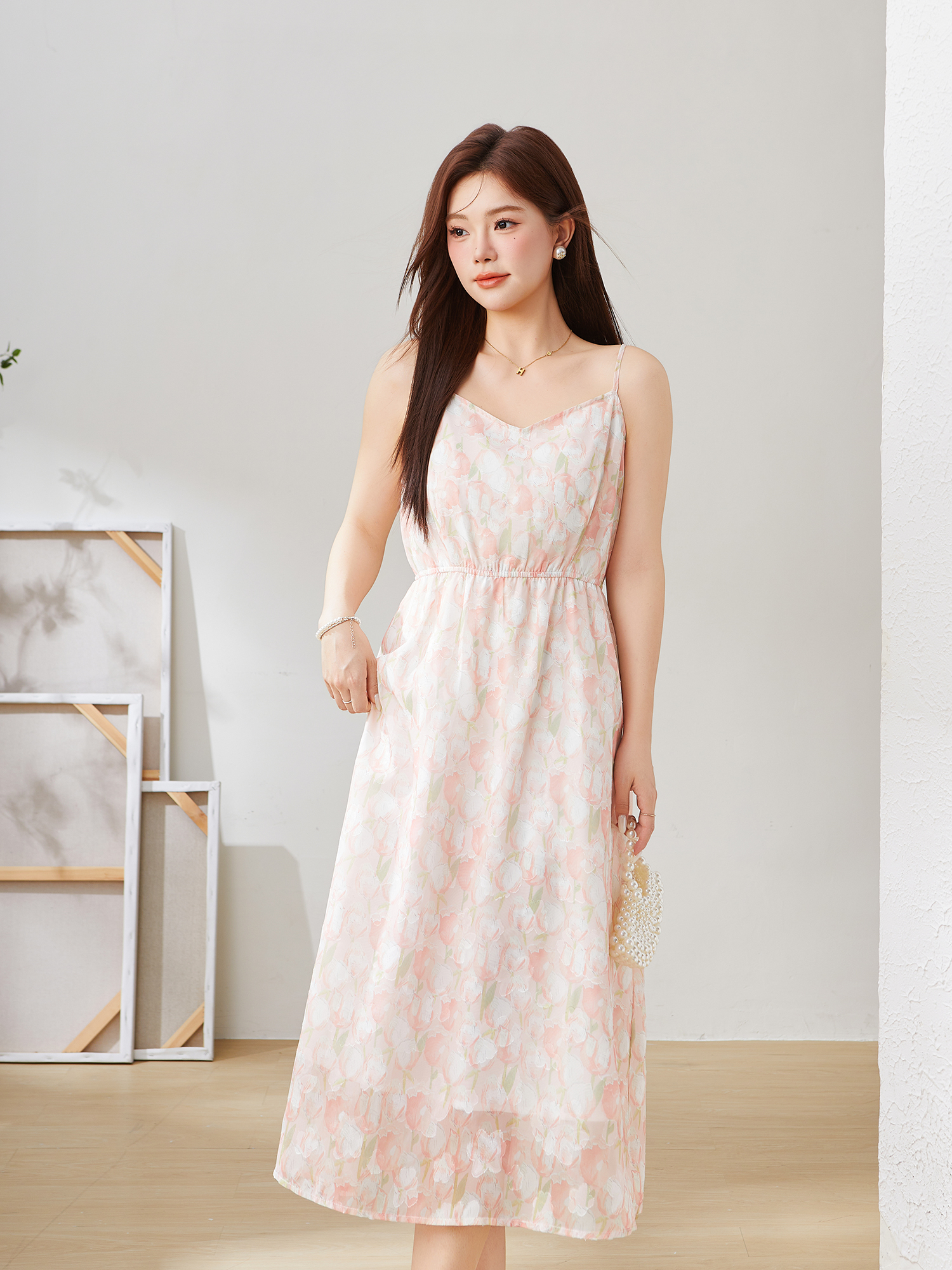 Oil Painting Floral Dress Dxq1687
