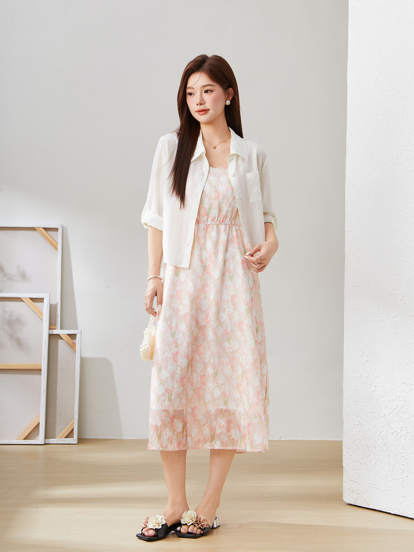 Oil Painting Floral Dress Dxq1687