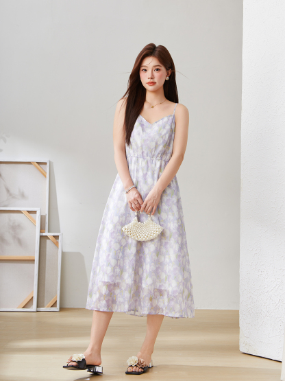 Oil Painting Floral Dress Dxq1687