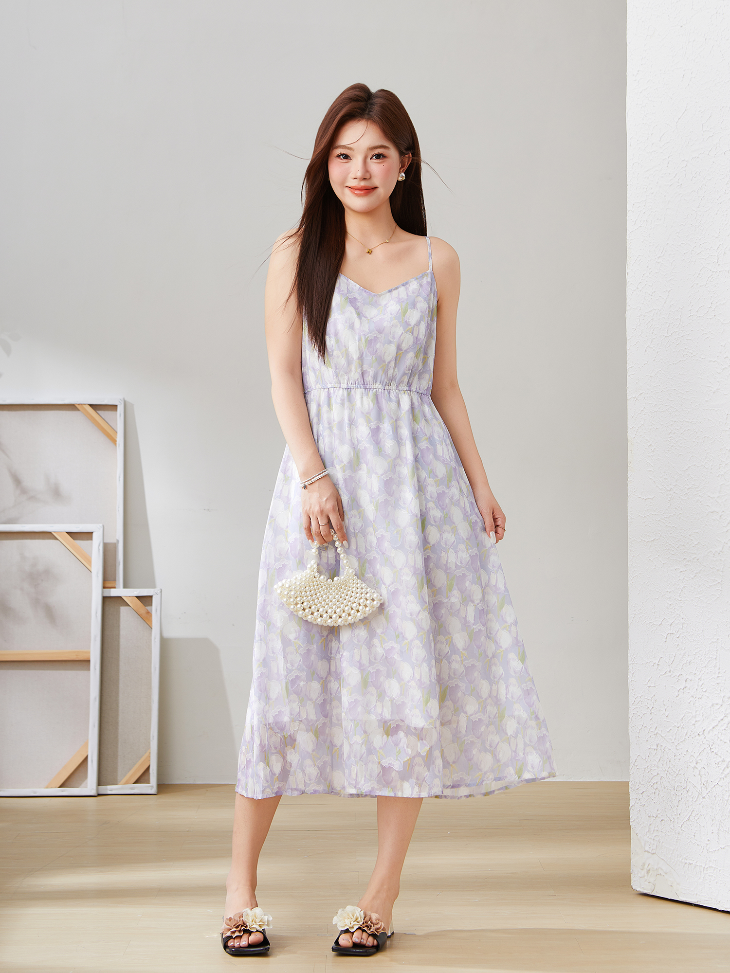 Oil Painting Floral Dress Dxq1687