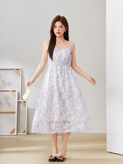 Oil Painting Floral Dress Dxq1687