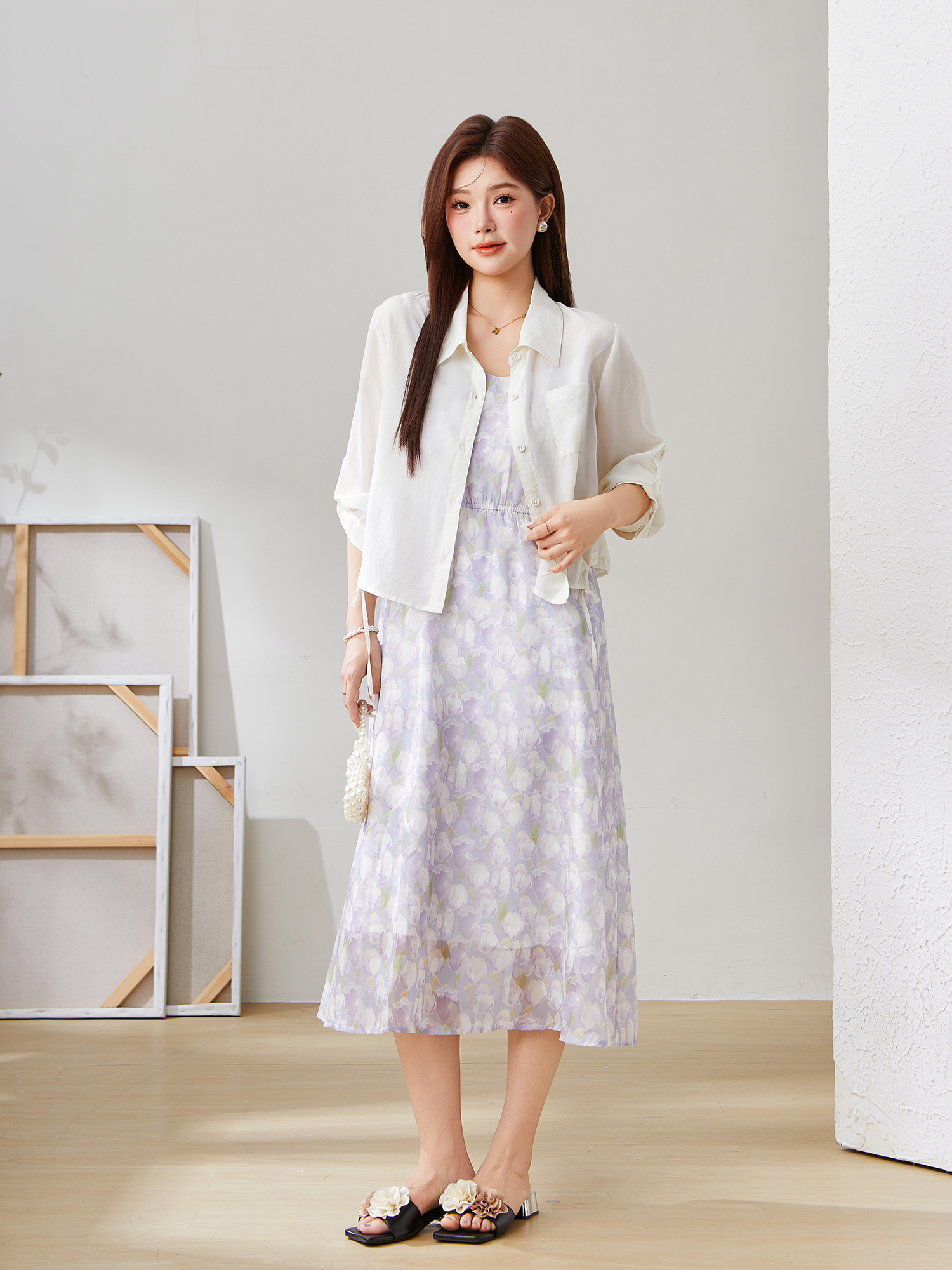 Oil Painting Floral Dress Dxq1687