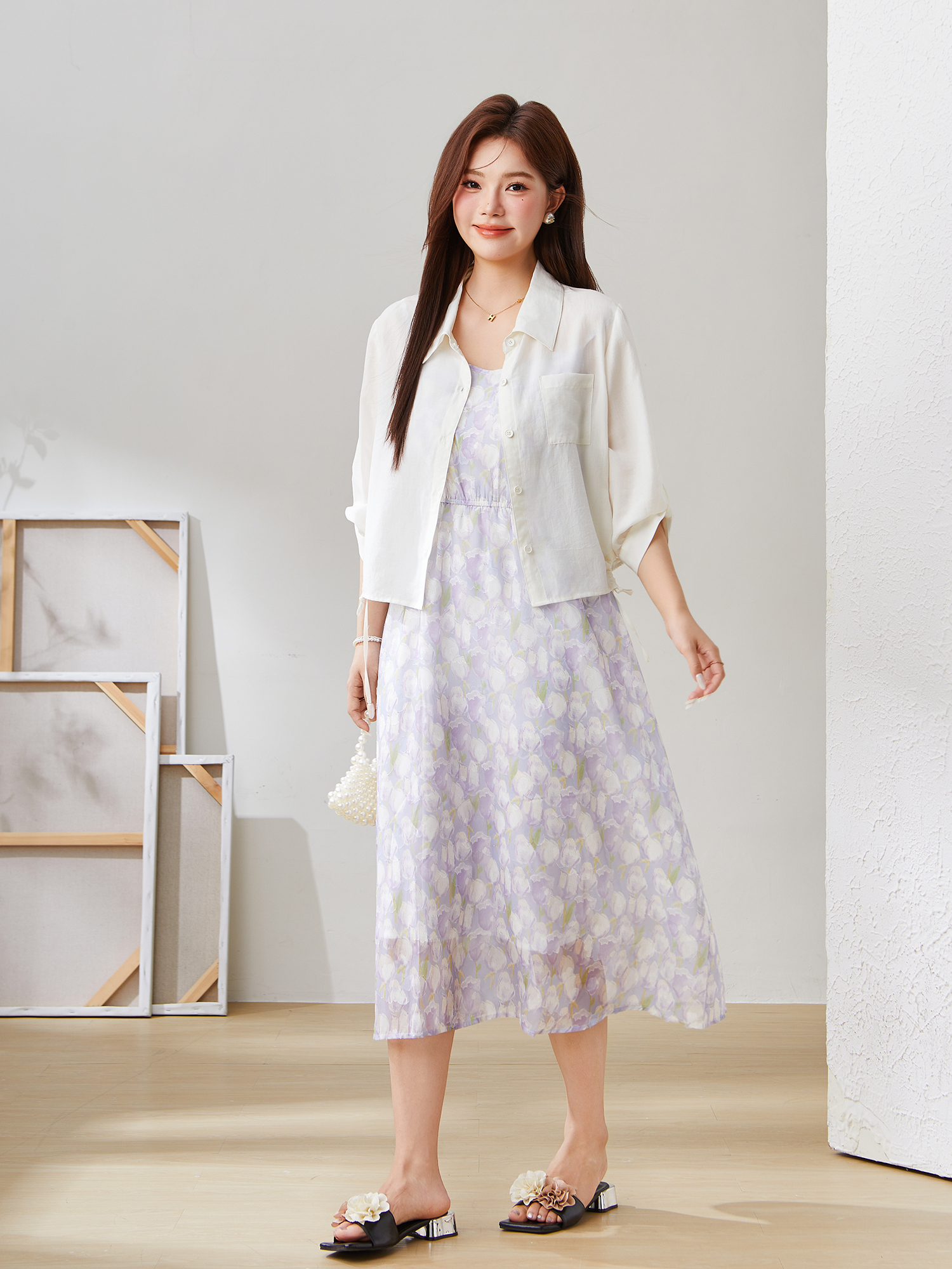 Oil Painting Floral Dress Dxq1687