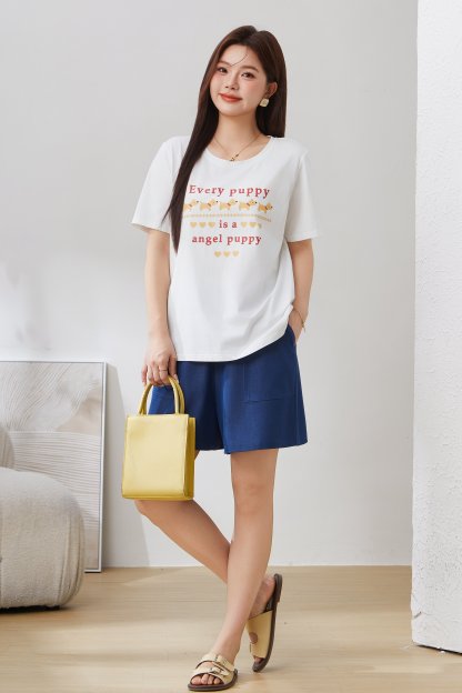 Off-Shoulder Graffiti Print Youthful Top EXZ3010