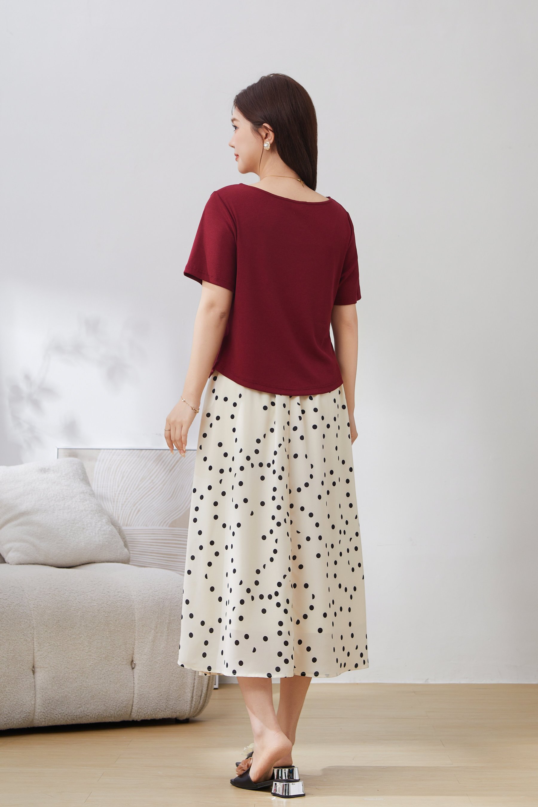 SEA Pleated Waist Tencel Cotton Top EXZ5068