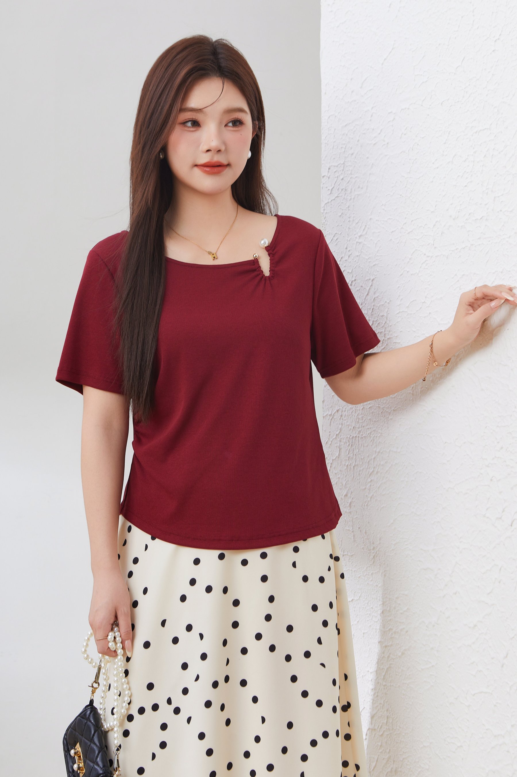 SEA Pleated Waist Tencel Cotton Top EXZ5068