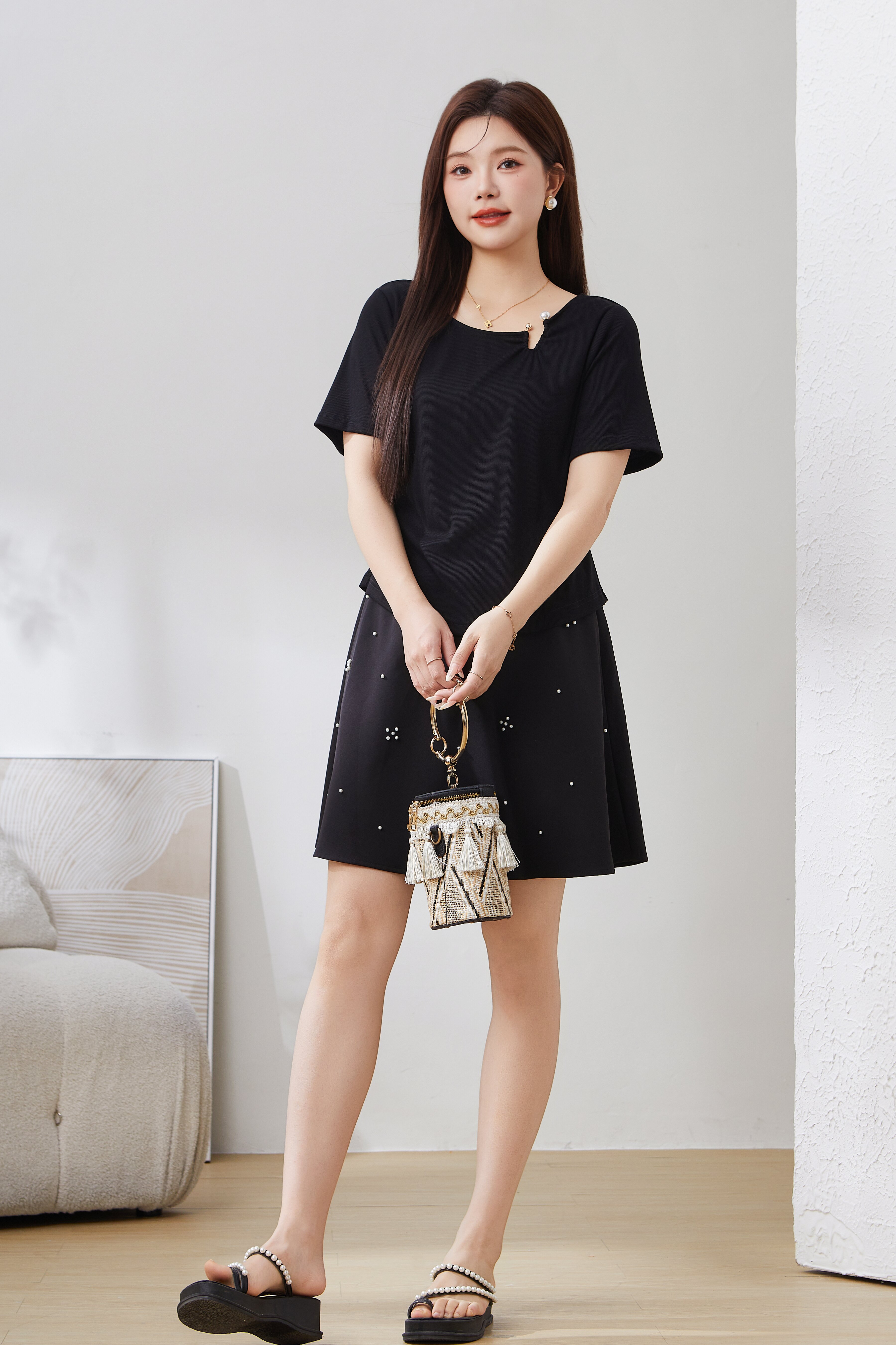 SEA Pleated Waist Tencel Cotton Top EXZ5068