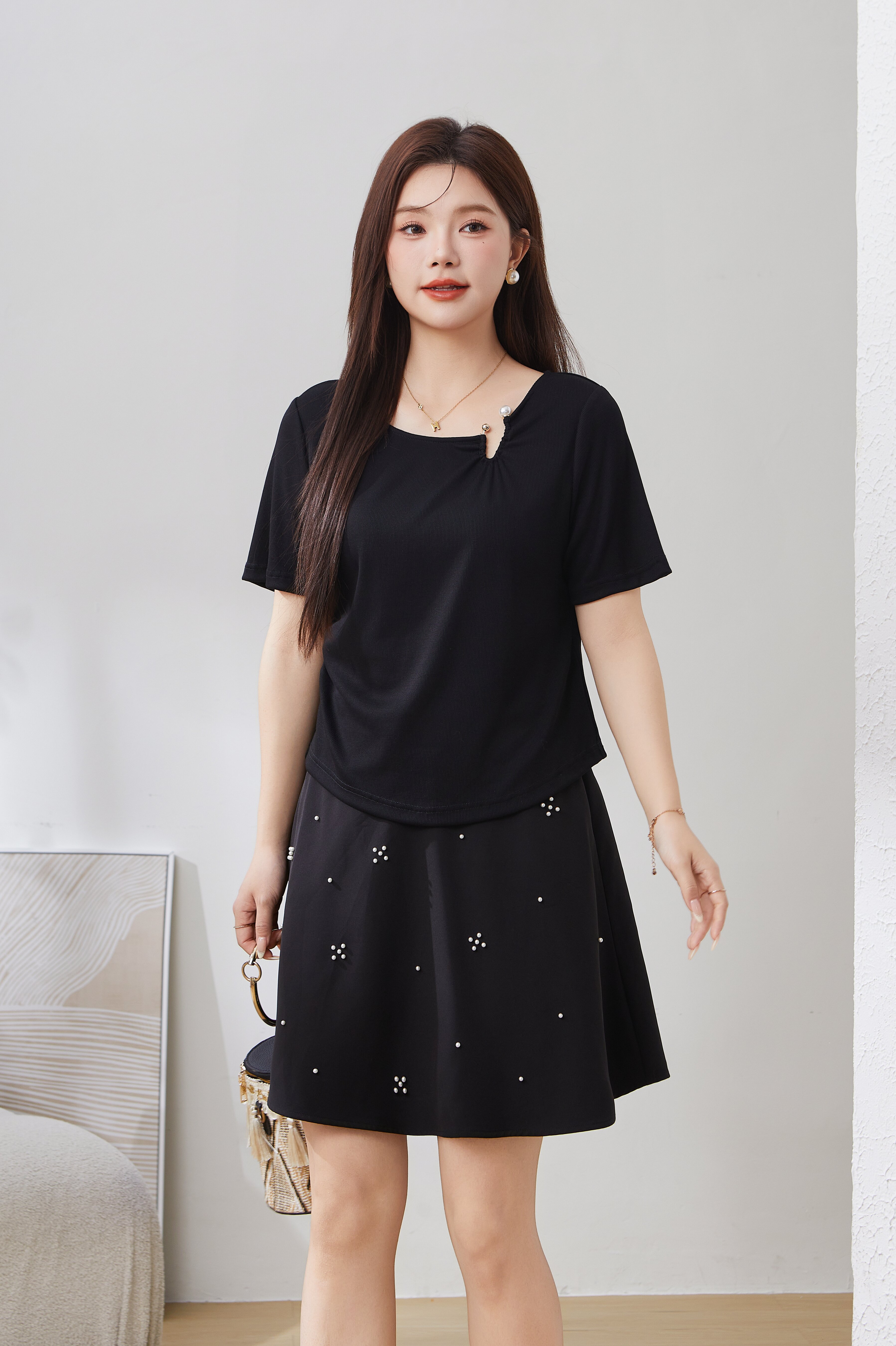 SEA Pleated Waist Tencel Cotton Top EXZ5068