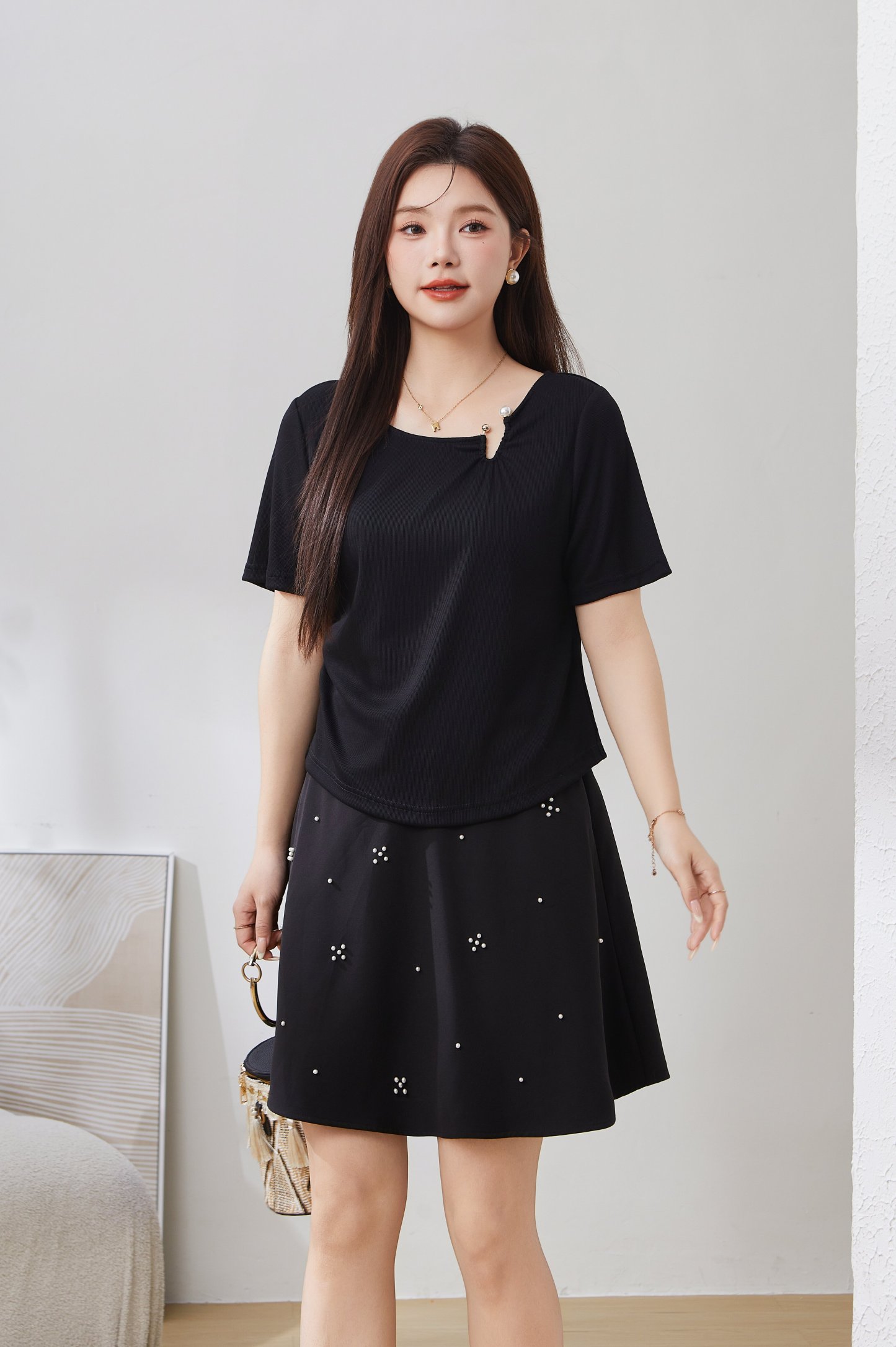 SEA Pleated Waist Tencel Cotton Top EXZ5068