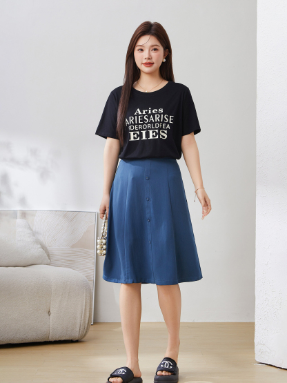 Loose Casual Versatile Printed Letter T-Shirt EXZ5123