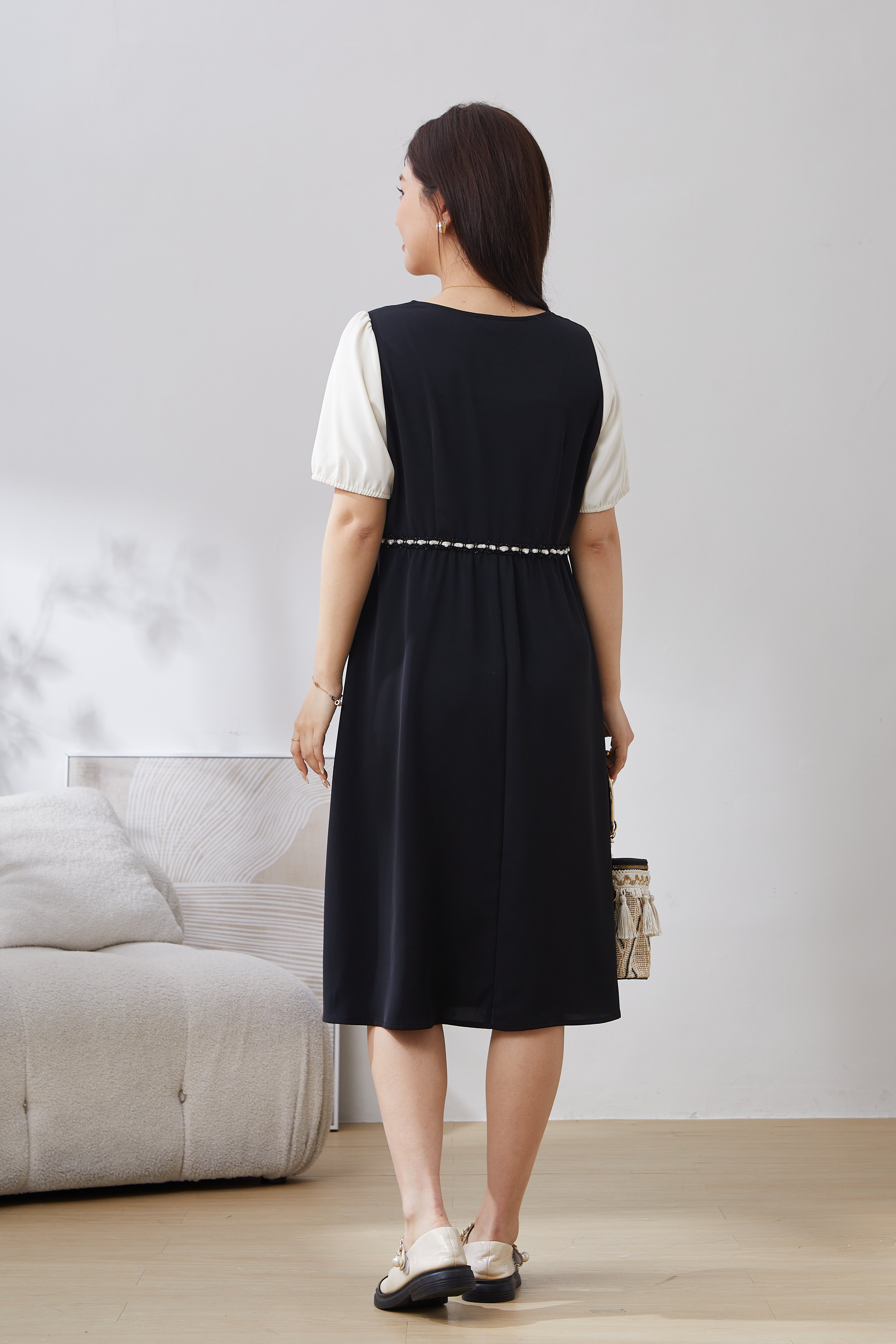 Loose Color Block Patchwork Dress EXQ3060