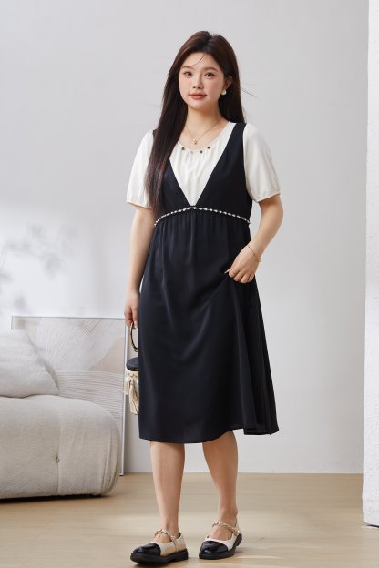 Loose Color Block Patchwork Dress EXQ3060