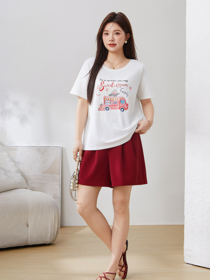 Cartoon Style Versatile Skin-friendly Knitted T-shirt DXZ1330