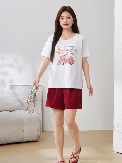 Cartoon Style Versatile Skin-friendly Knitted T-shirt DXZ1330