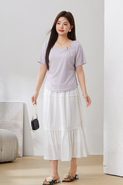 SEA Pleated Waist Tencel Cotton Top EXZ5068