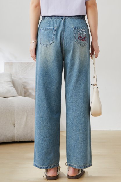 Embroidered Retro Wide-Leg Jeans EXK5119