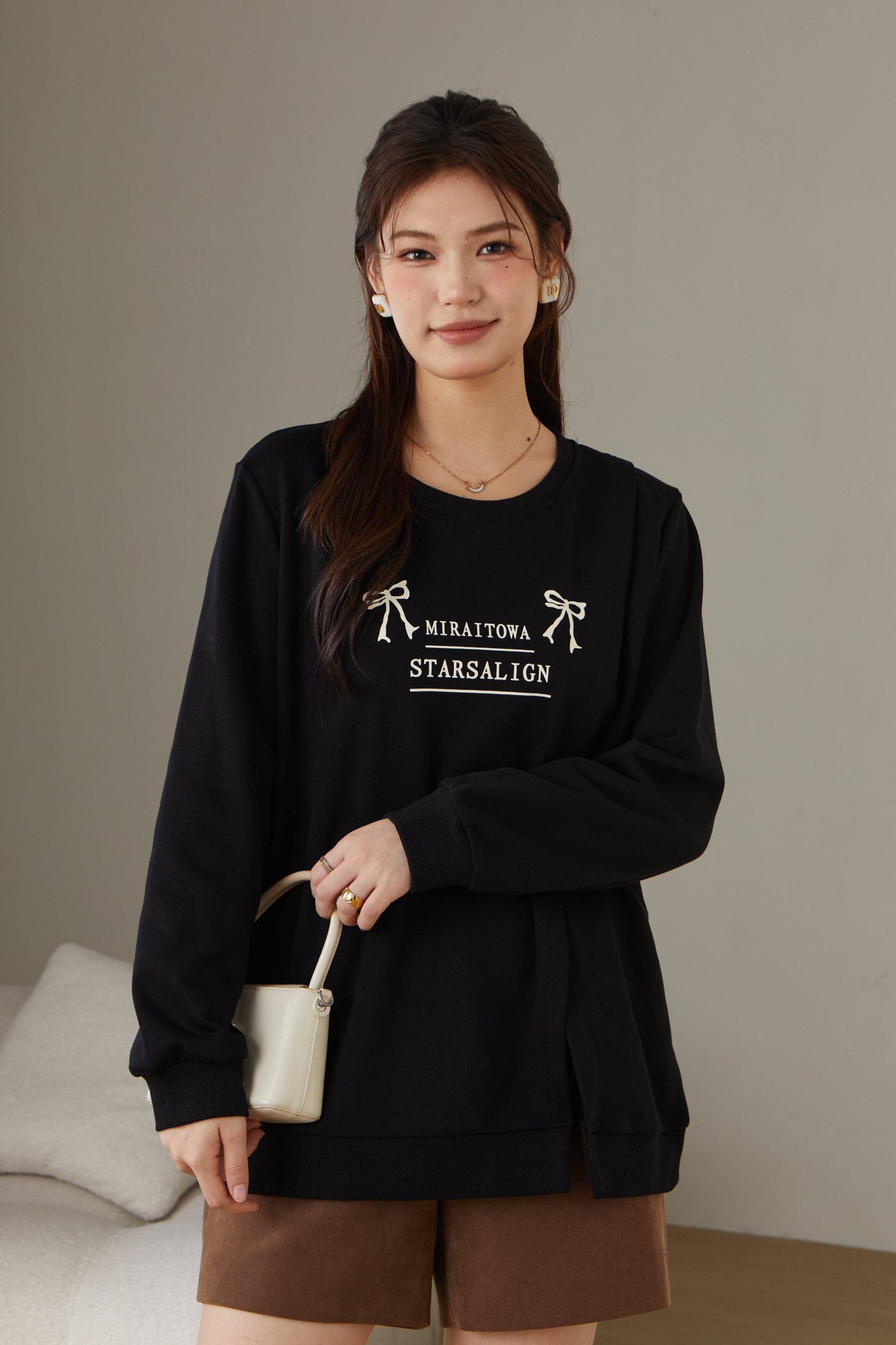 Slit Printed Sweatshirt DDZ2236