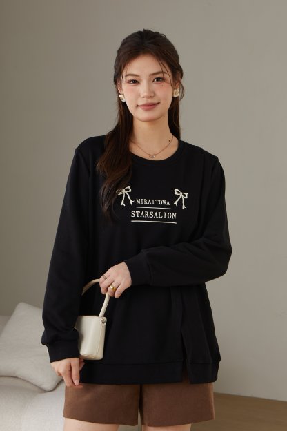 Slit Printed Sweatshirt DDZ2236