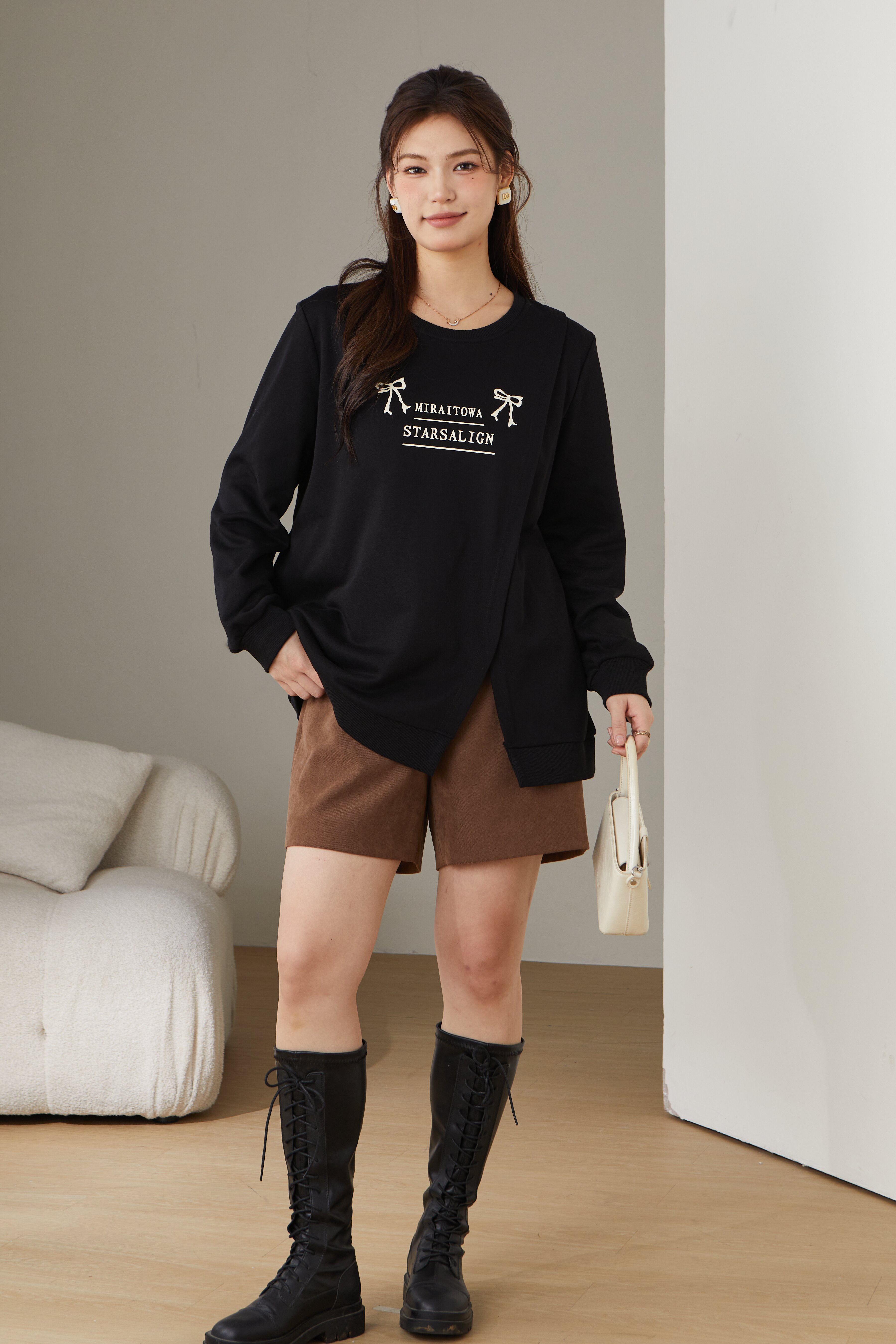 Slit Printed Sweatshirt DDZ2236