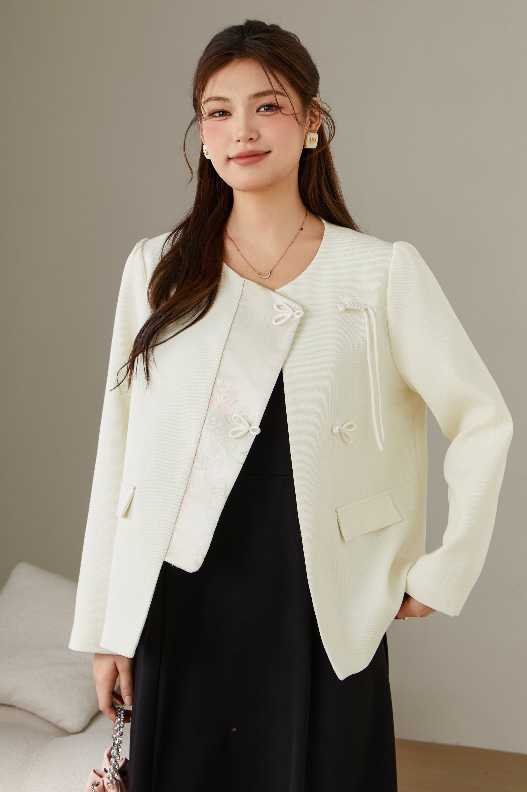 Chinese Style Chinese Knot Button Coat Ddw1963