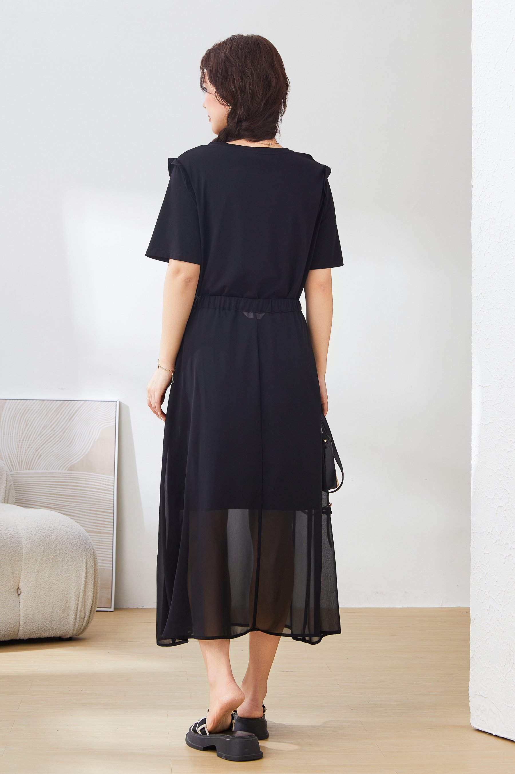 Flounced Sleeve Dress Suit Ext2952n