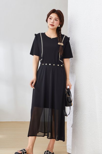 Flounced Sleeve Dress Suit Ext2952n