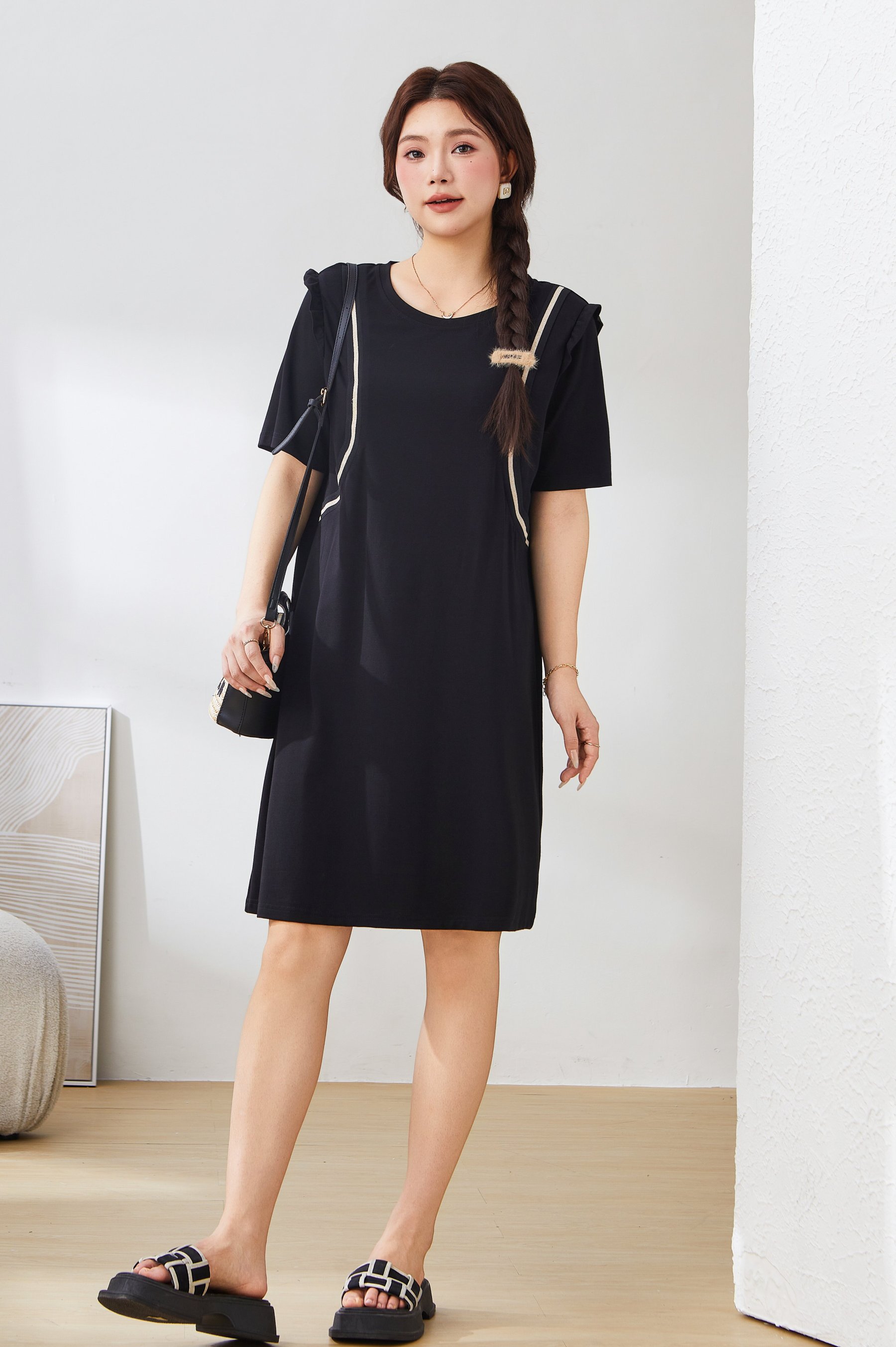 Flounced Sleeve Dress Suit Ext2952n