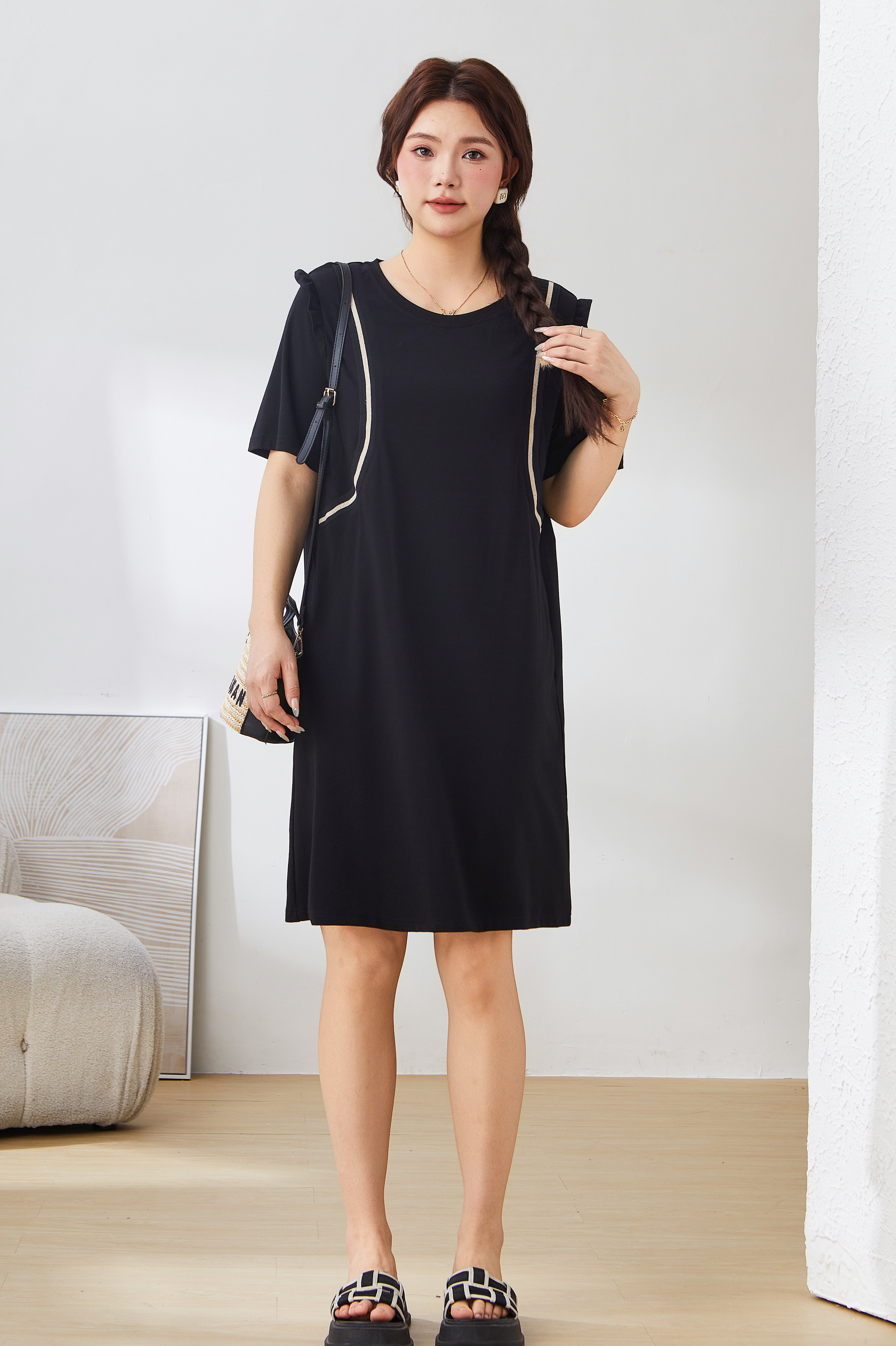 Flounced Sleeve Dress Suit Ext2952n
