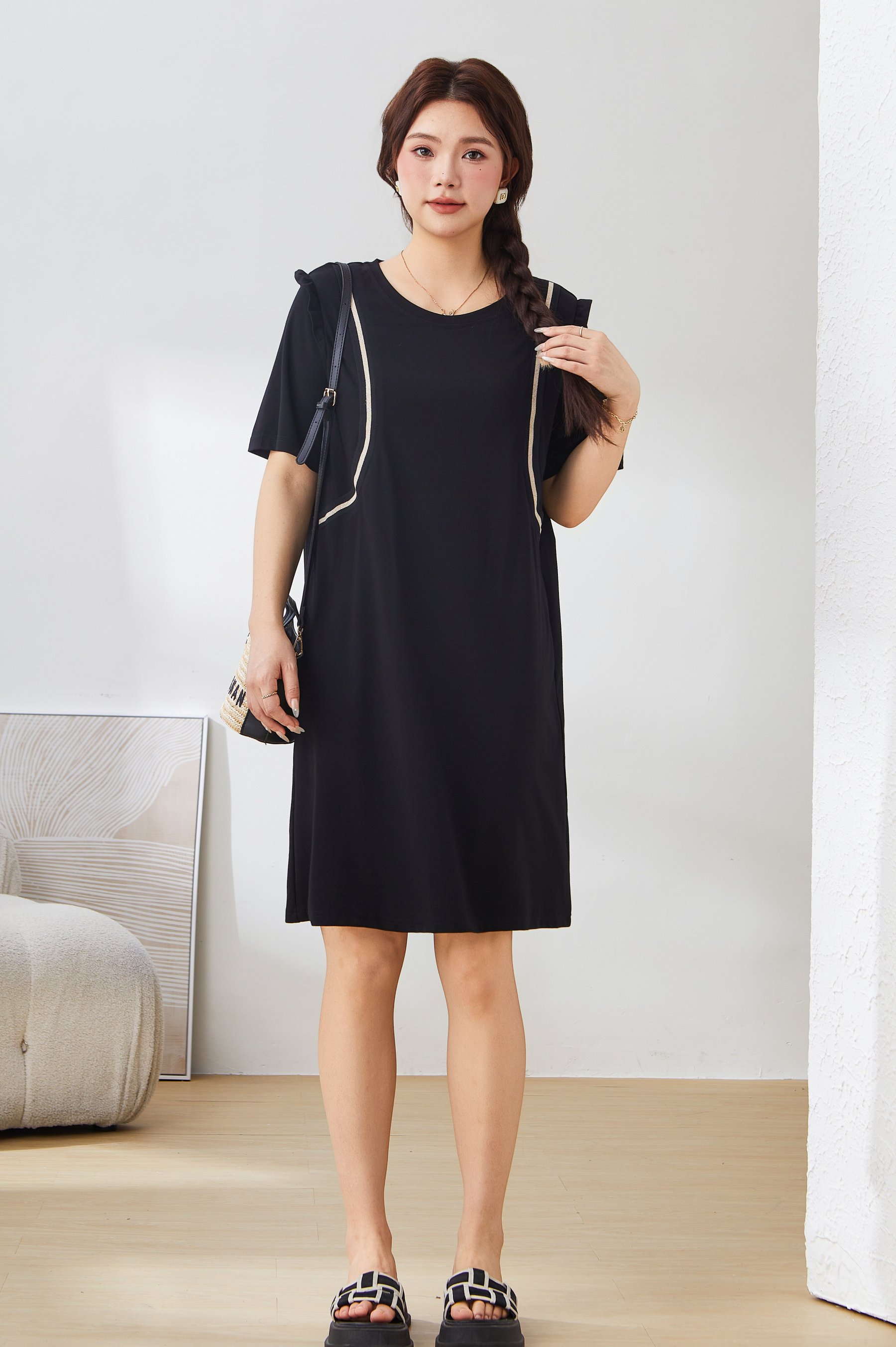 Flounced Sleeve Dress Suit Ext2952n