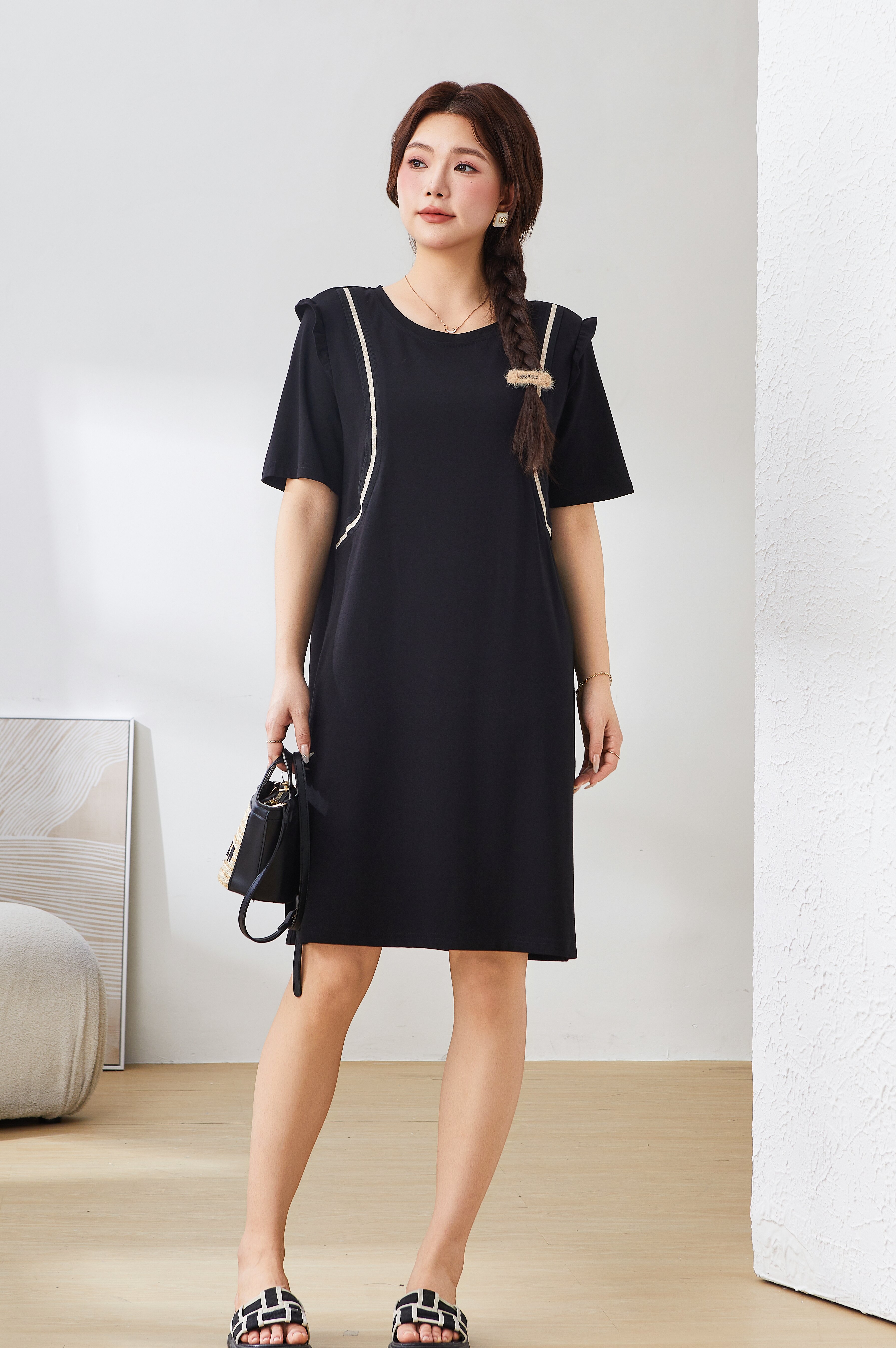 Flounced Sleeve Dress Suit Ext2952n