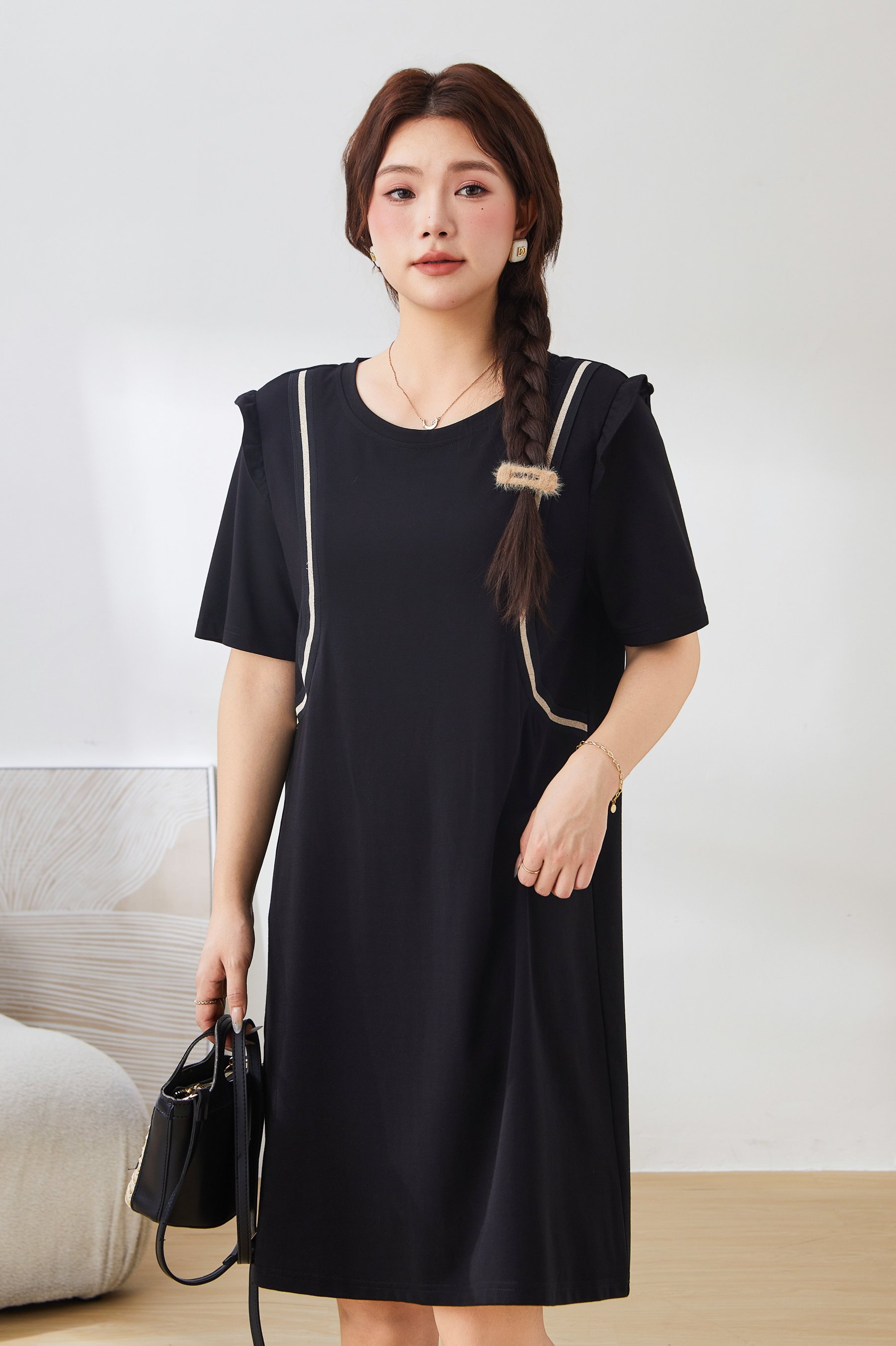 Flounced Sleeve Dress Suit Ext2952n