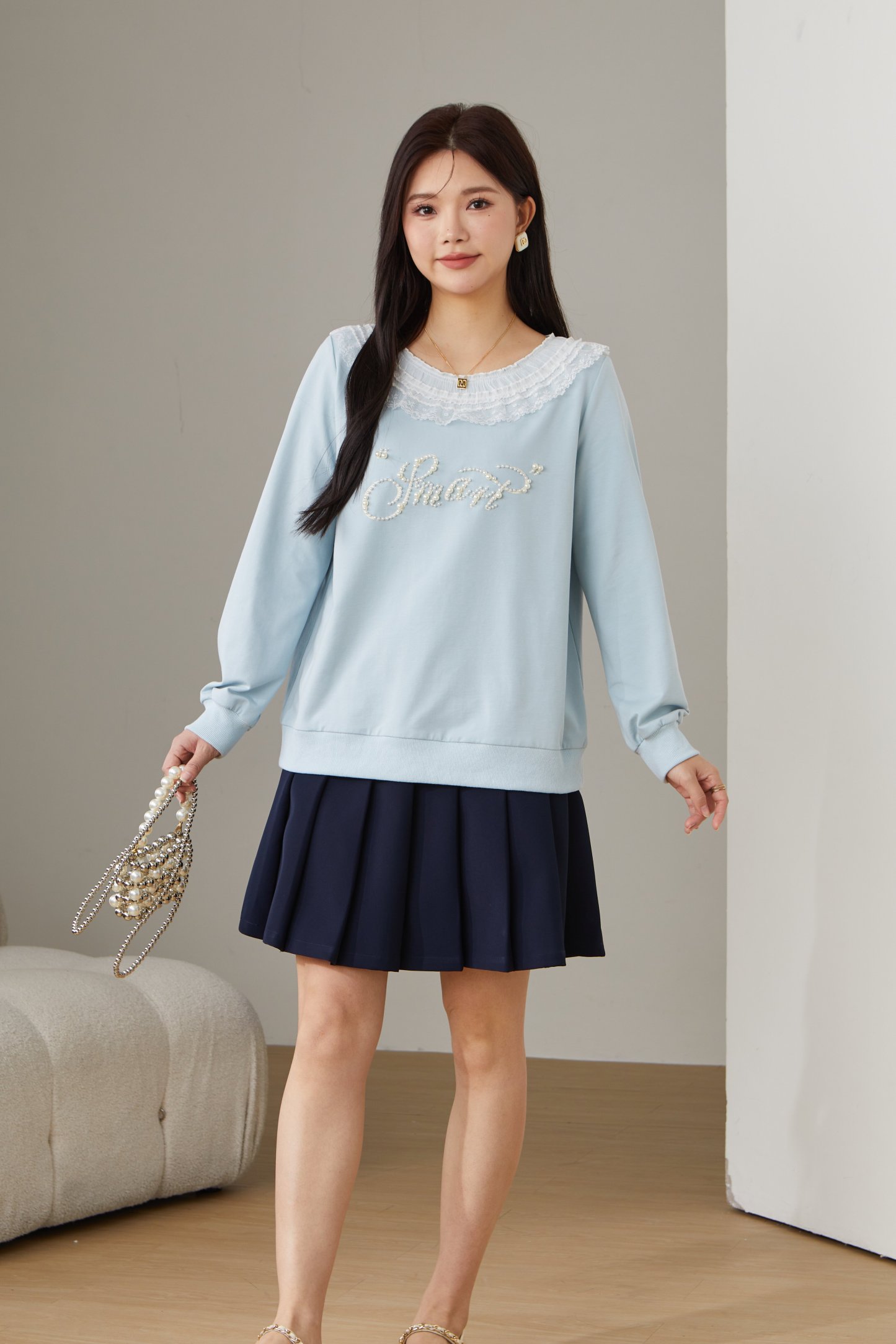 Printed Patchwork Lace T-Shirt Top ECZ2558