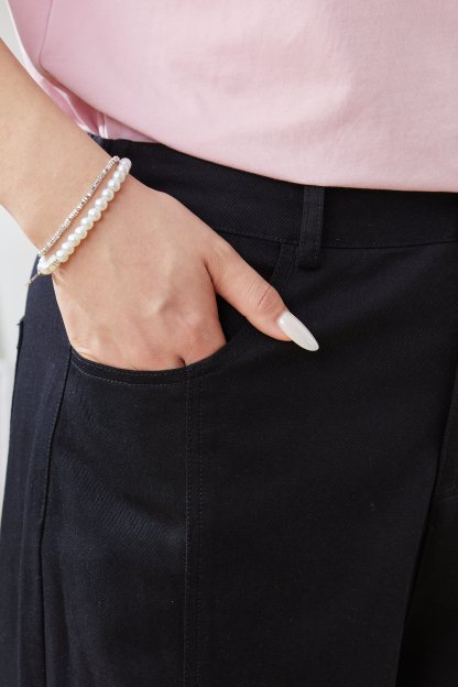 Lyocell Elastic Waist Straight Pants EXK5509