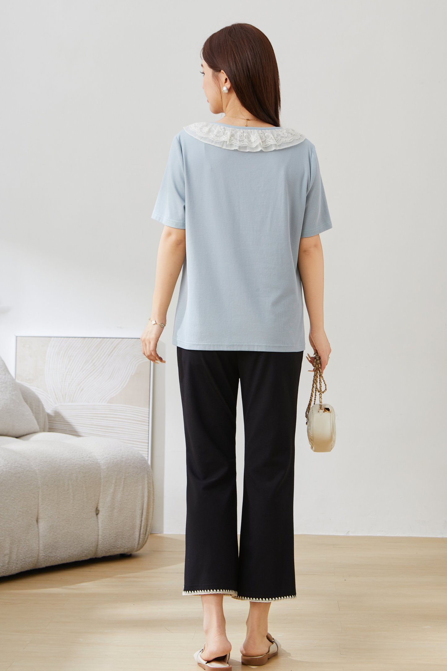 Sweet Doll Collar Fake Two-Piece Blouse EXA5273