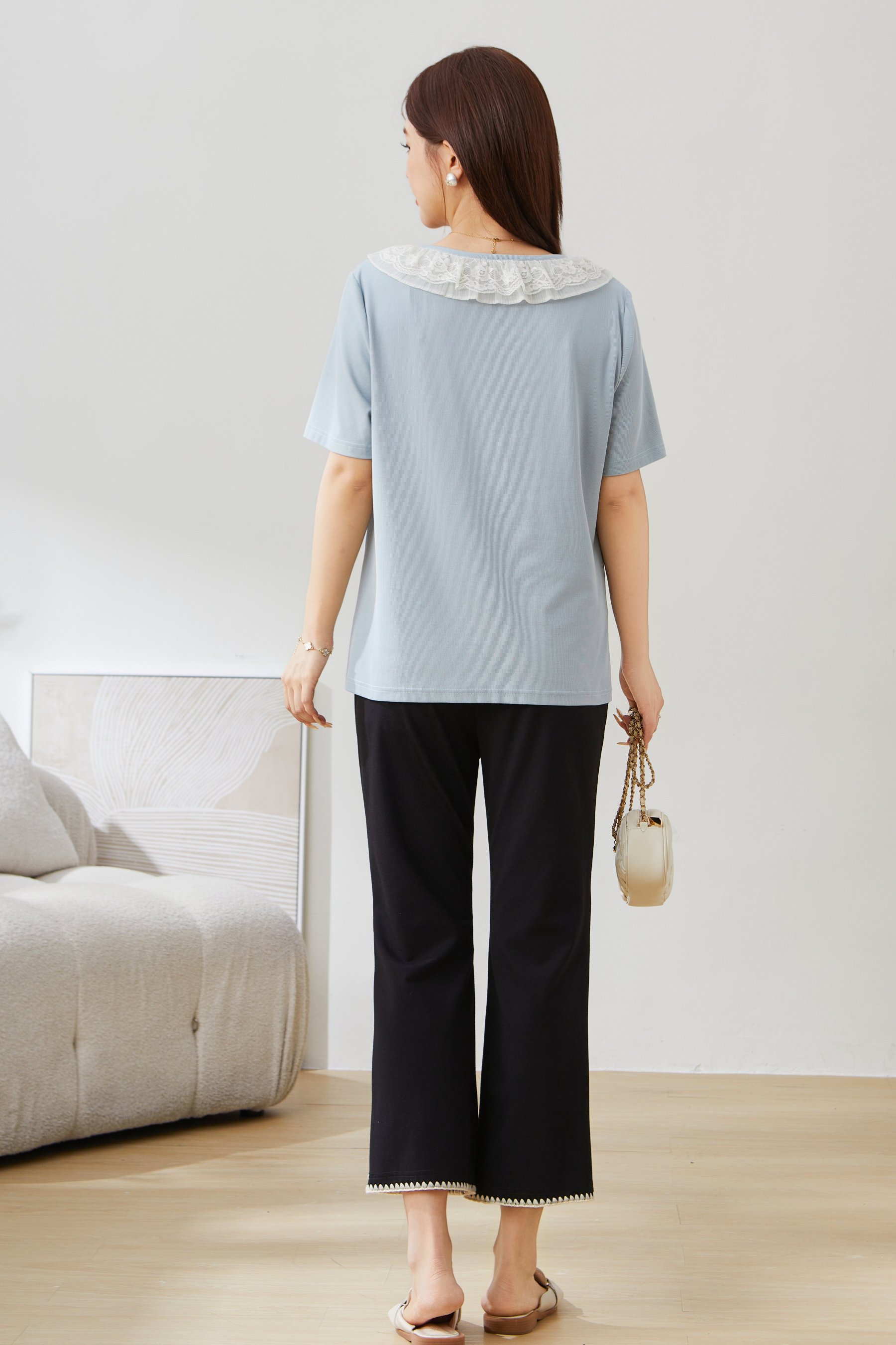 Sweet Doll Collar Fake Two-Piece Blouse EXA5273