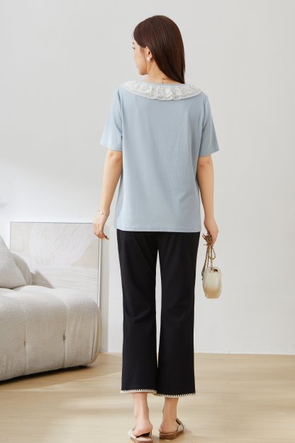 Sweet Doll Collar Fake Two-Piece Blouse EXA5273