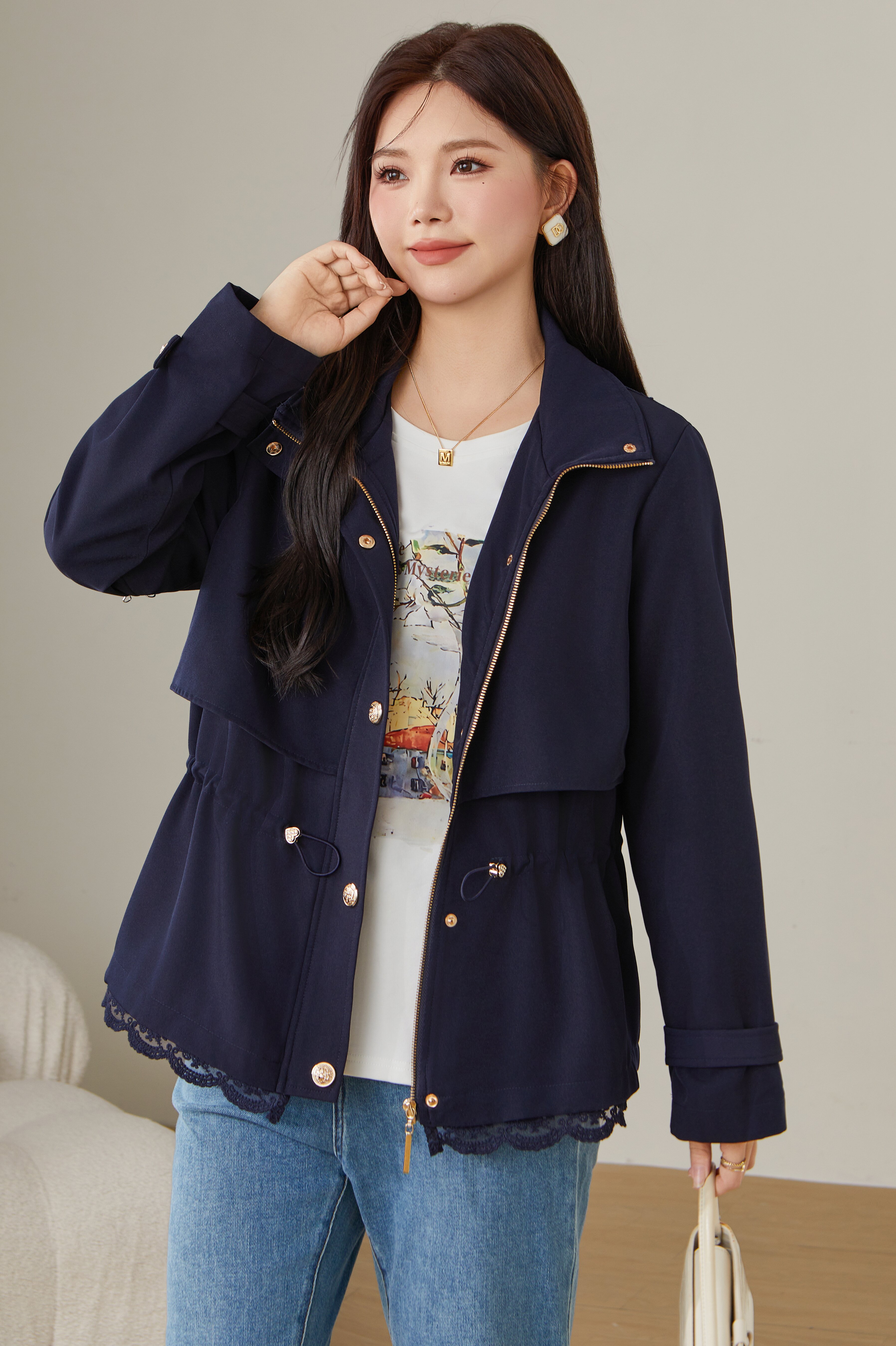 Lace patchwork waistcoat DDW2138