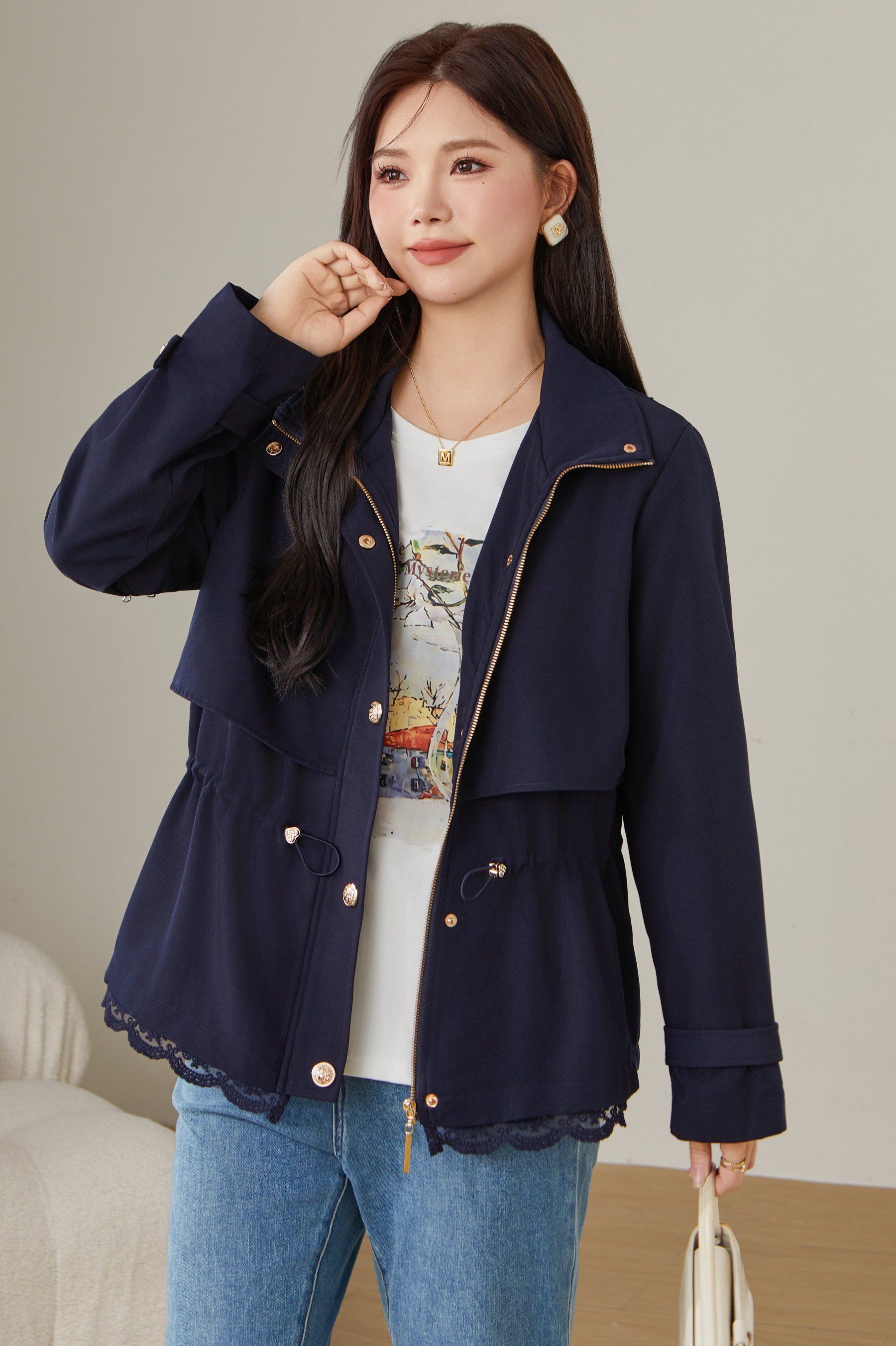 Lace patchwork waistcoat DDW2138