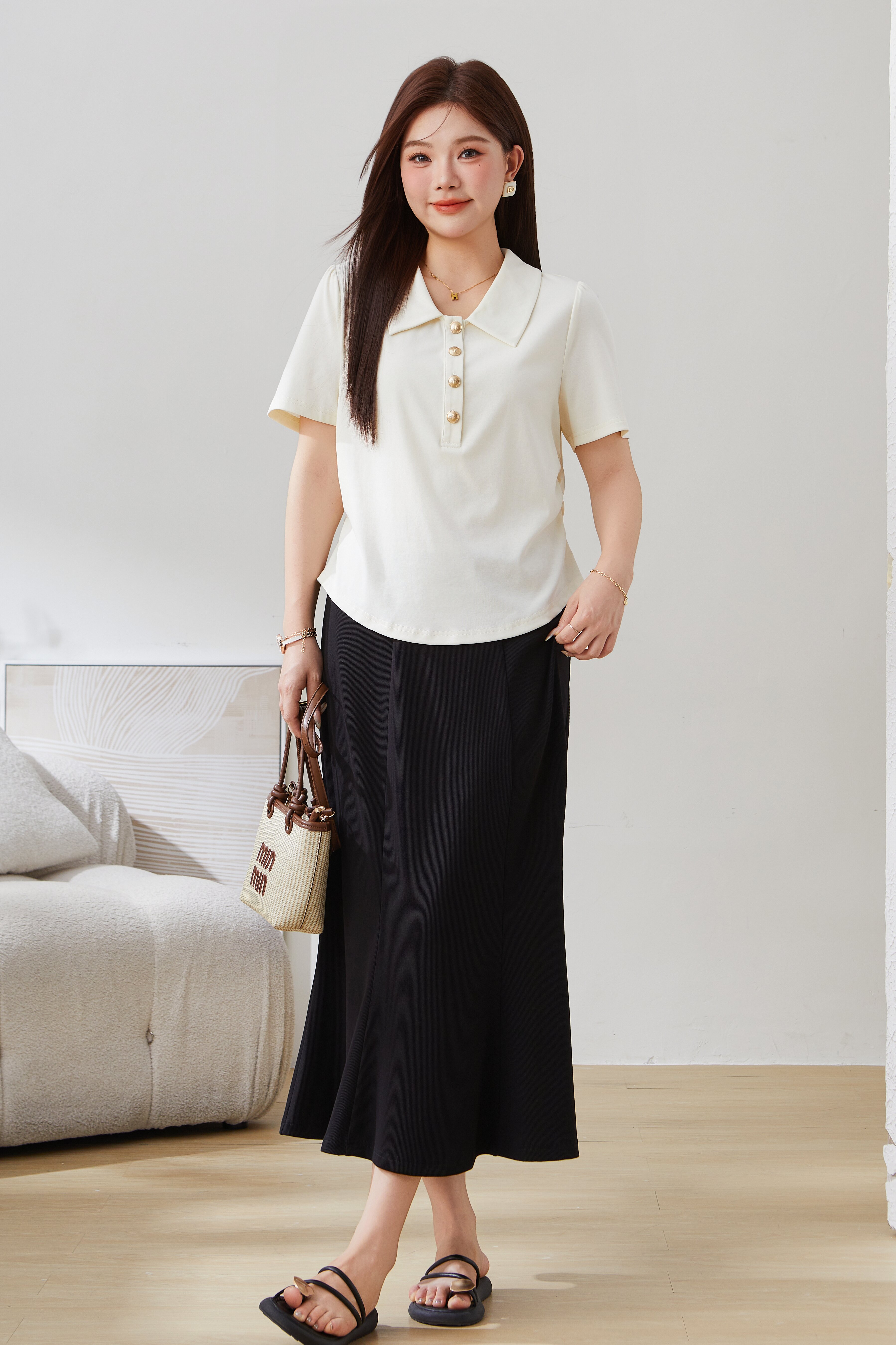 SEA Turn-down Collar Knit Sweater EXZ5237